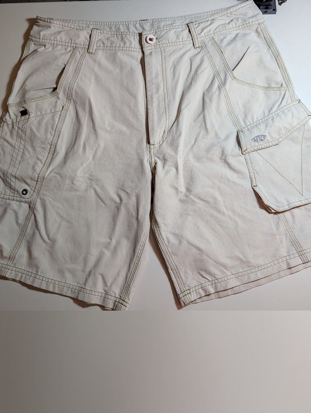 Aftco Men's Tan Size 38 Utility Cargo Fishing Shorts
